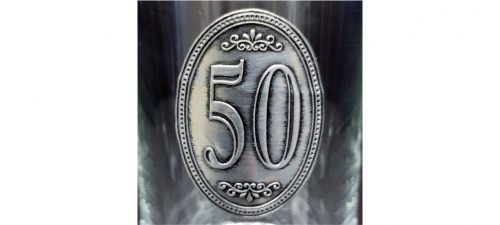 üveg 50. szülinapi óncímke