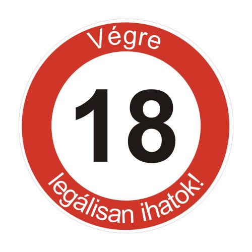 fa 18-as sebességkorlátozó szülinapi Kresz tábla - többféle szöveggel