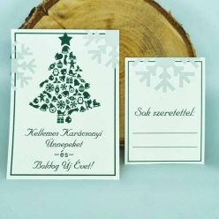 fa Karácsonyi üvegcímke - Fenyőfa