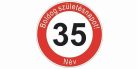 Boldog 35. születésnapot! sebességkorlátozó szülinapi tábla  - NÉVVEL