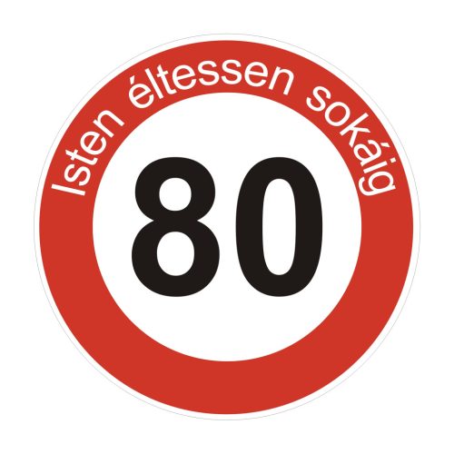 fa 80-as sebességkorlátozó szülinapi Kresz tábla - többféle szöveggel