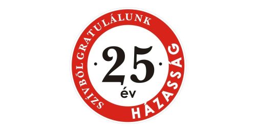 25 Házassági évforduló tábla - Szívből gratulálunk!