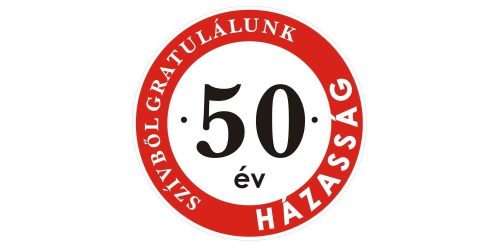 50 Házassági évforduló tábla - Szívből gratulálunk!