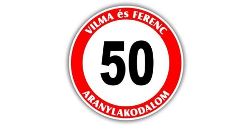 50 Házassági évforduló tábla - névvel kérhető