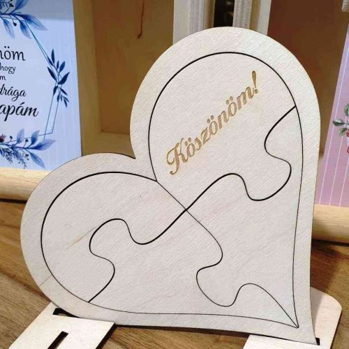 fa Szív puzzle - Köszönöm ÉDESANYÁM! - névvel is kérhető