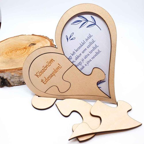 fa Szív puzzle - Köszönöm ÉDESAPÁM! - névvel is kérhető