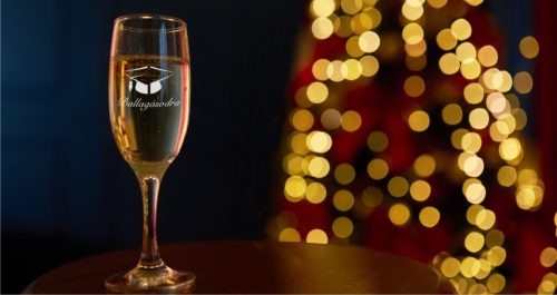 gravírozott üveg Ballagásodra - pezsgőspohár