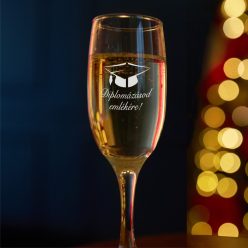 gravírozott üveg Diplomázásod emlékére! - pezsgőspohár