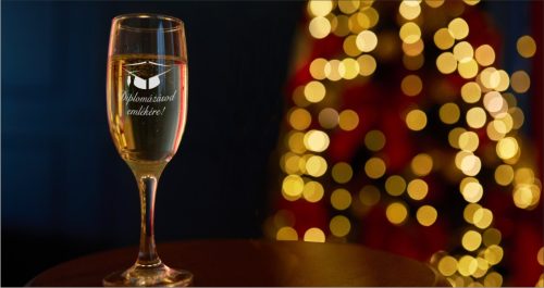 gravírozott üveg Diplomázásod emlékére! - pezsgőspohár