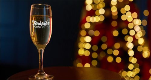 gravírozott üveg Terápiás pohár! - pezsgőspohár