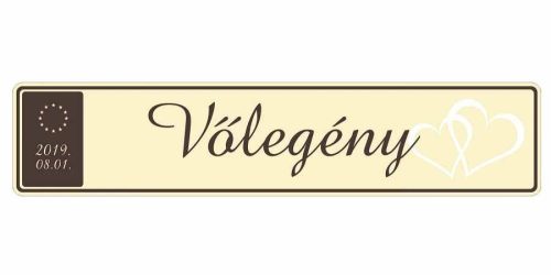 Esküvői Rendszámtábla választható grafikával - Vőlegény