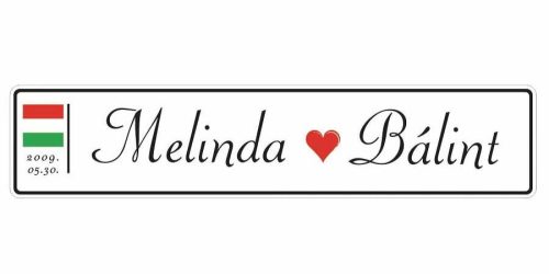 Esküvői rendszámtábla - személyre szabható (I.)