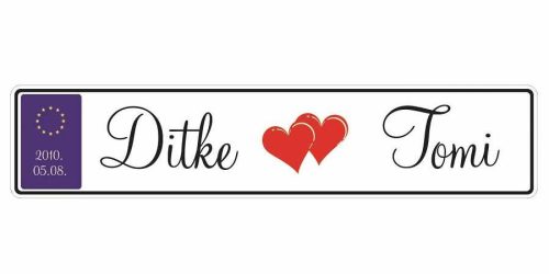 Esküvői Rendszámtábla választható grafikával - 2