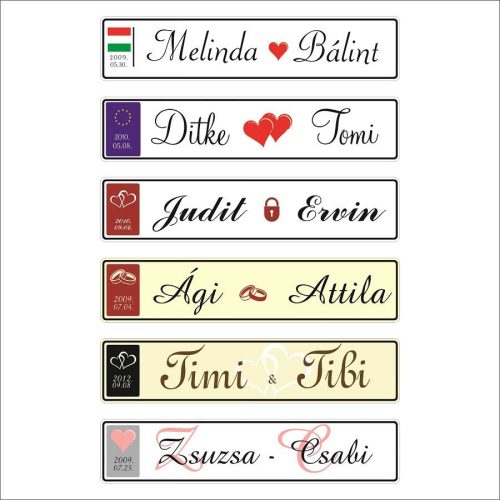 Esküvői Rendszámtábla választható grafikával - 4