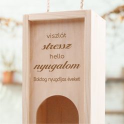 gravírozott fa Nyugdíjba vonulásra - bortartó doboz