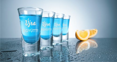 gravírozott üveg Újra EGYÜTT! - pálinkás pohár