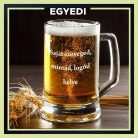 gravírozott üveg Söröskorsó egyedi szöveggel