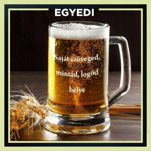 gravírozott üveg Söröskorsó egyedi szöveggel