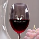 gravírozott fa Ballagásra - borospohár