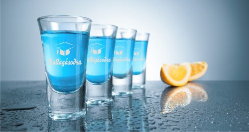 gravírozott üveg Ballagásodra - pálinkás pohár