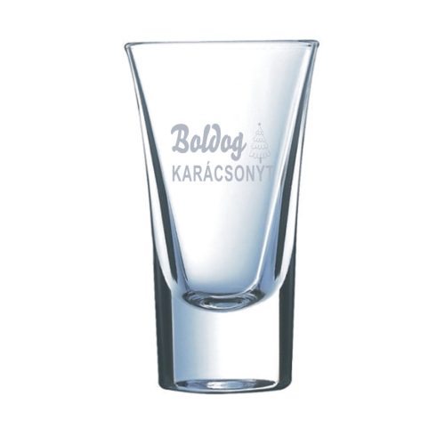 gravírozott üveg Boldog Karácsonyt - pálinkás pohár