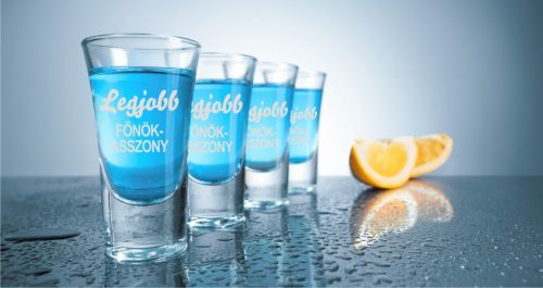 gravírozott üveg Legjobb Főnökasszony - pálinkás pohár