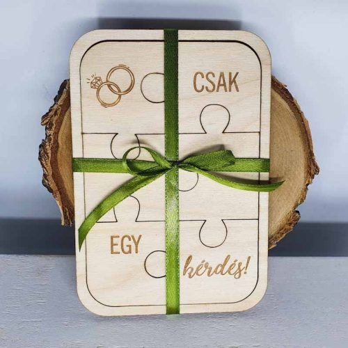 gravírozott fa Tanú felkérő puzzle - Mr