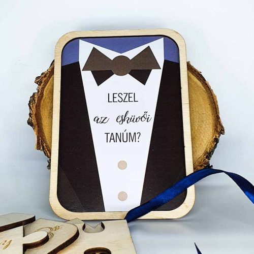 gravírozott fa Tanú felkérő puzzle - Mr
