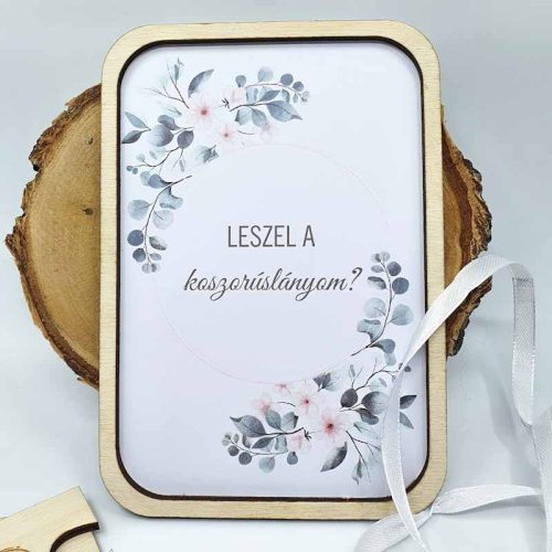 gravírozott fa Koszorúslány felkérő puzzle - eukaliptusz
