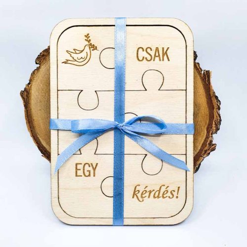 gravírozott fa Keresztszülő felkérő puzzle - keresztapa