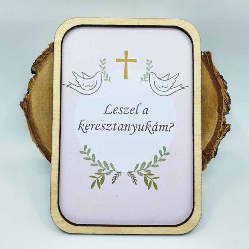gravírozott fa Keresztszülő felkérő puzzle - keresztanya