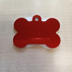 Biléta kutyáknak csont piros - gravírozással
