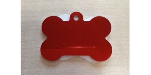 Biléta kutyáknak csont piros - gravírozással