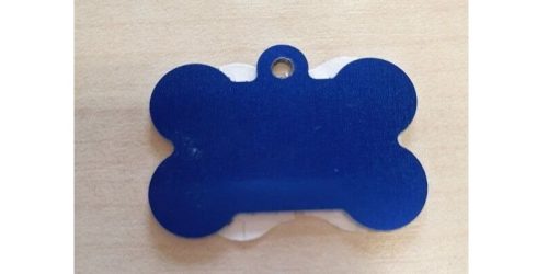 Biléta kutyáknak csont kék - gravírozással