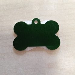 Biléta kutyáknak csont zöld - gravírozással
