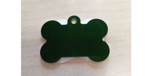 Biléta kutyáknak csont zöld - gravírozással
