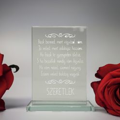 Üveg plakett ajándék - Szerelmeseknek