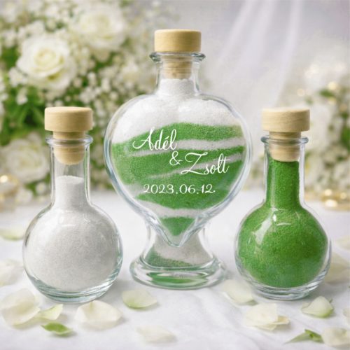üveg Homokceremónia üveg szett - feliratozható