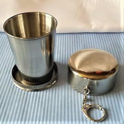 gravírozott üveg Utazópohár kulcstartó  - gravírozható