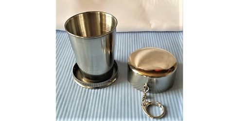 gravírozott üveg Utazópohár kulcstartó  - gravírozható