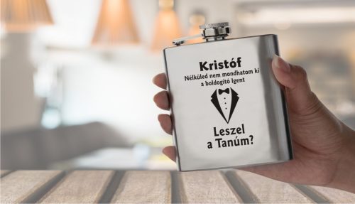 gravírozott fém Tanú felkérő - fém flaska