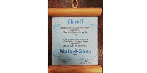 fa Elismerő oklevél: Legjobb Kolléga részére