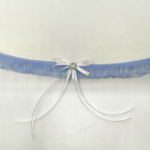 Harisnyakötő Kék Csipke - Fehér Masnival És Dísszel