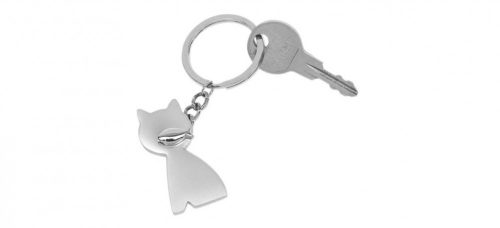 gravírozott Kulcstartó Cicás - gravírozható