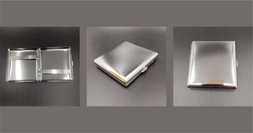 gravírozott fém Fém cigaretta tárca - sima négyzet - gravírozható