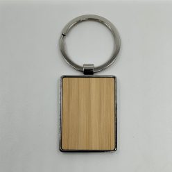 gravírozott fém Kulcstartó fém és bambusz - gravírozható