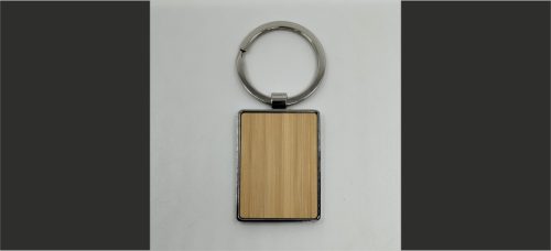 gravírozott fém Kulcstartó fém és bambusz - gravírozható