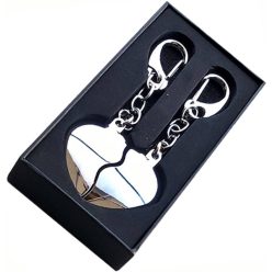 gravírozott fém Kulcstartó Páros Szív - gravírozható