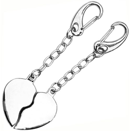 gravírozott fém Kulcstartó Páros Szív - gravírozható