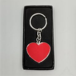 gravírozott fém Kulcstartó Szív - gravírozható